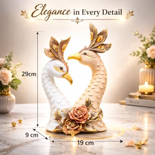 Image of ARMONIA Imperial Swan Elegance Couple Figurine Showpiece 29cm |Luxury Polystone Love Romantic Statue for Living Room,Wedding,Anniversary & Housewarming Gift (Included 1 Micofiber Cloth)