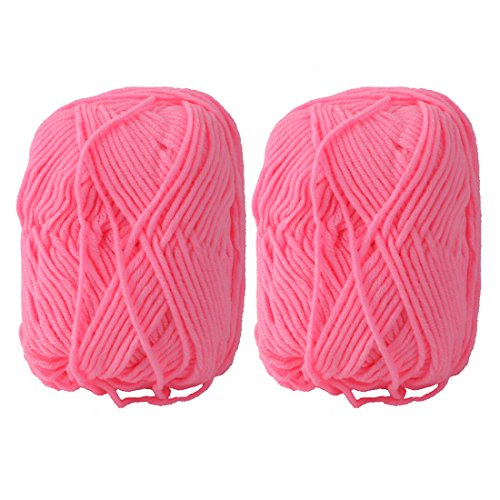 Sourcingmap Festival Gift Handmade Scarf Sweater Hat Knitting Yarn String 100g 2pcs Pink