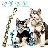 Juguete para perros seguro y confiable: algodón y lino natural, seguro y respetuoso con el medio ambiente, alejado de olores de plástico y químicos, dientes limpios, encías de masaje, se puede limpiar para garantizar la salud y seguridad del perro