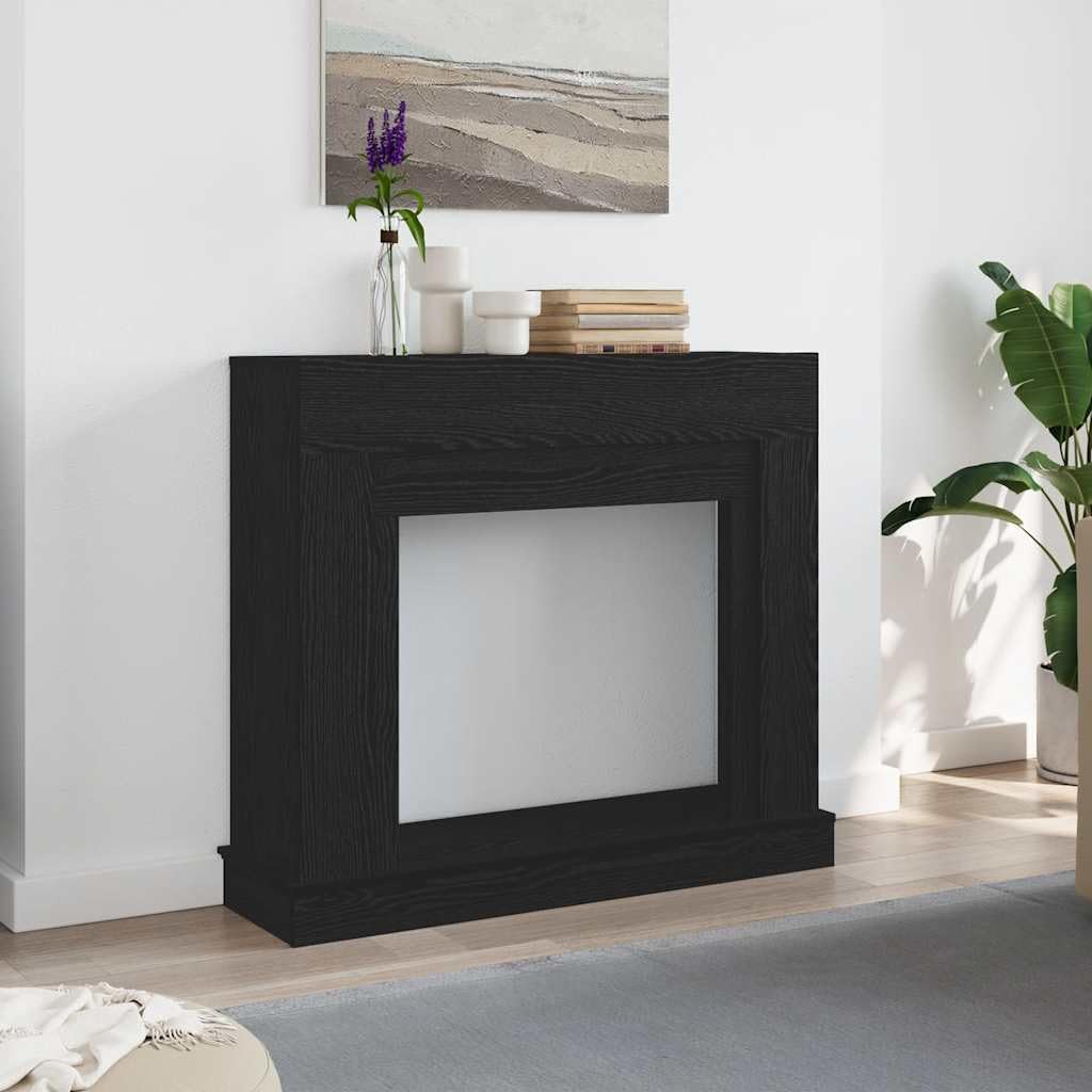 vidaXL Cadre de cheminée chêne Noir 100x30x87,5 cm Bois d'ingénierie, cheminée, Console de cheminée, Ensemble de Tour de cheminée, Tour de cheminée