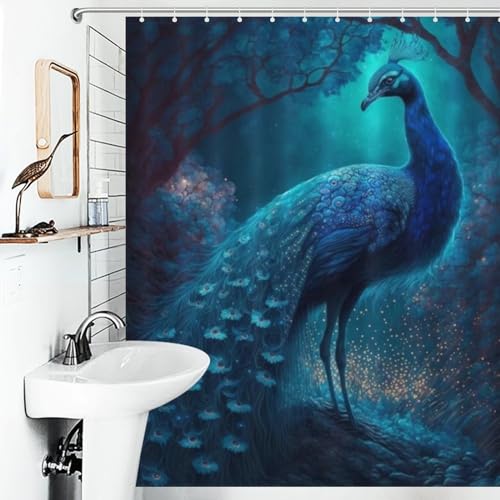 Rideau de douche lavable en machine avec 12 crochets anti-rouille - 6