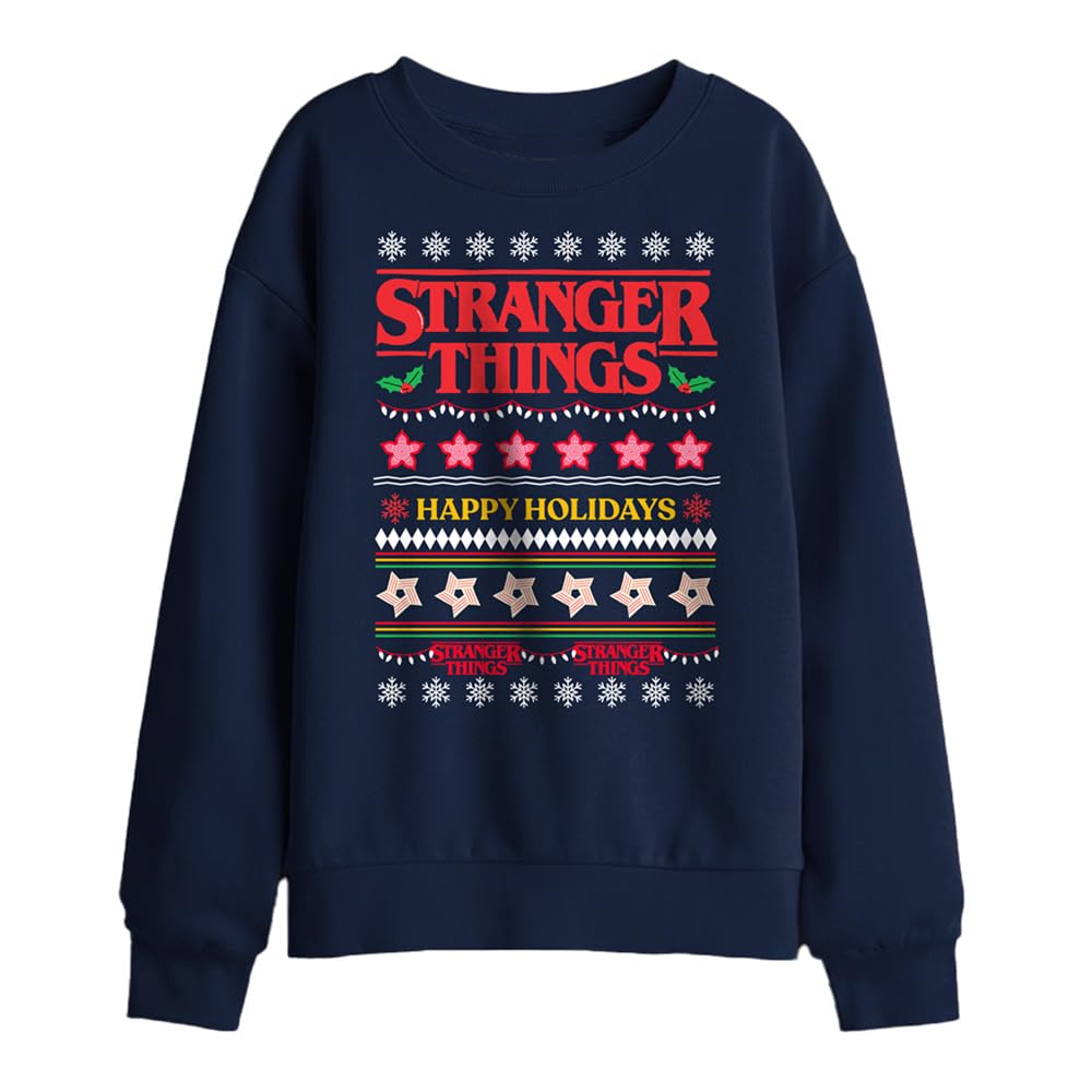 Stranger Things Demogorgon Ugly Christmas Jumper Kids Sweatshirt, Black, 9-11