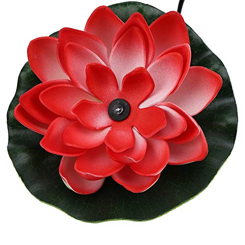 Aeloa Solar Powered Light Waterproof Floating Lotus Light, Lily Flower with Color-Changing Light, Flower Night Lamp for Pool Garden Fish Water Pond