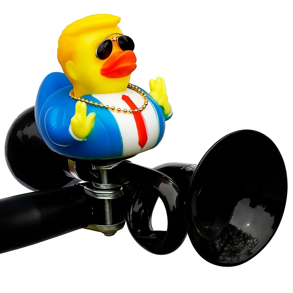 Bike Horn with Rubber Duck Classic Vintage Metal Twist Squeeze Kids Bike Horn for Adults Bicycle Horn for Kids Air Horns for Safety Airhorns Horn Loud Black