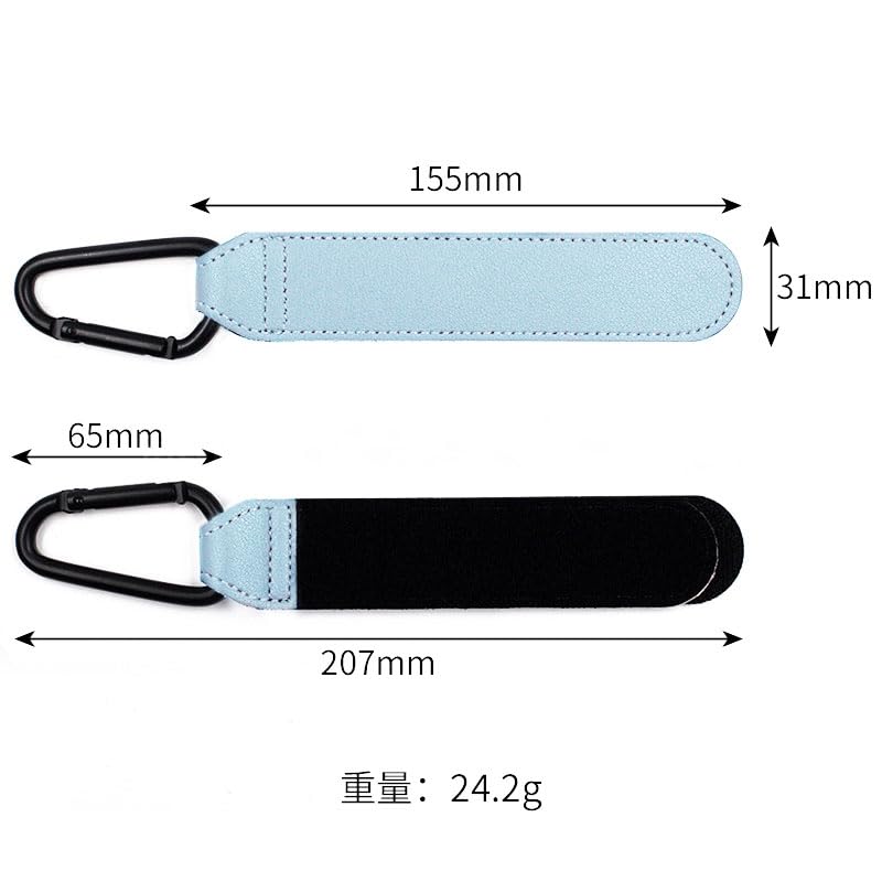 Miniatura 4 de 6 ganchos de cochecito para colgar bolsas y compras, clips universales para cochecito, gran juego de ganchos para mamá cuando camina o compra (azul
