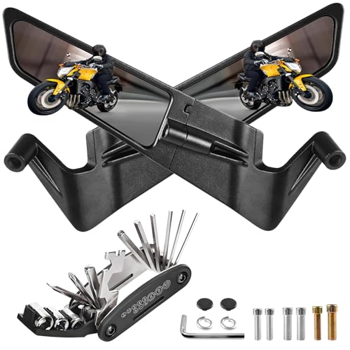 Retrovisores Moto - 2Pcs Espejos Retrovisores Moto Giratorio Espejo Retrovisor Motocicleta Maletas Laterales Moto Espejos para MT 07 MT 09 MT0 Z650 Z900 Z1000 Scooter