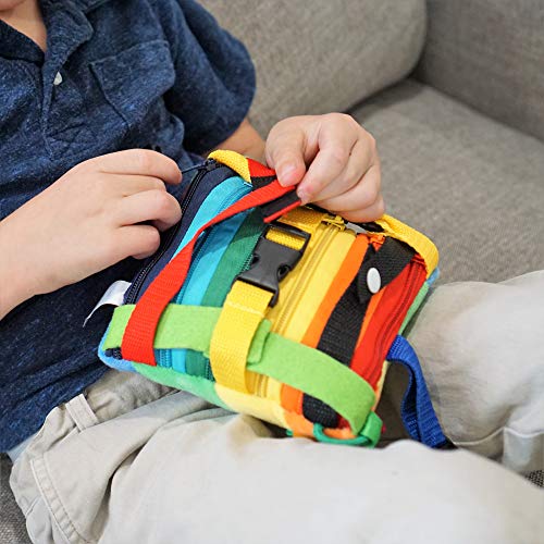 SENSORY4U Buckle Pillow Sensory Fine Motor Development Toy Activity Plushie - OT Therapy Tool Threading Counting Latches Zipper Skills - Image 3