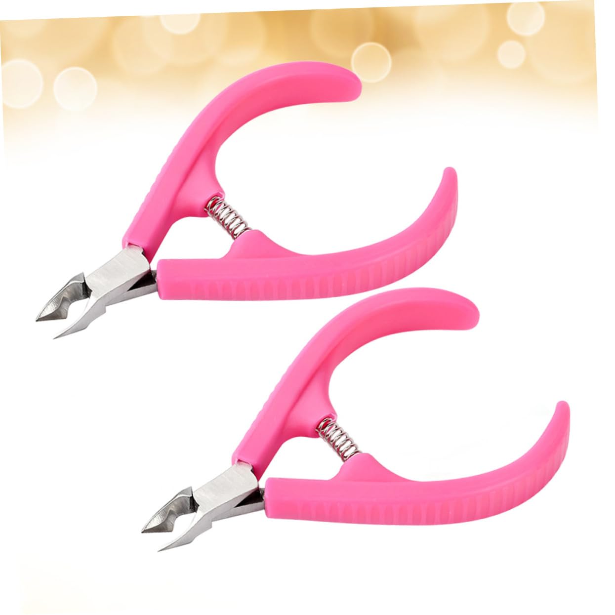 FRCOLOR 6pezzi Pinze Per Cuticole Plastica Con Manico Antiscivolo Per Manicure e Pedicure Rosa Strumento Professionale Per Rimuovere La Morta Salone e Casa