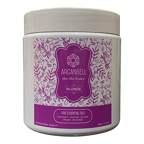 ARGANBELL HairBtox Blonde 17.90 Fl Oz - ARGANBELL HairBtox Includes 5 Different Oils - HairBtox Treatment Provides Smoothness, Vitamins, Proteins And Minerals Eliminates Frizz