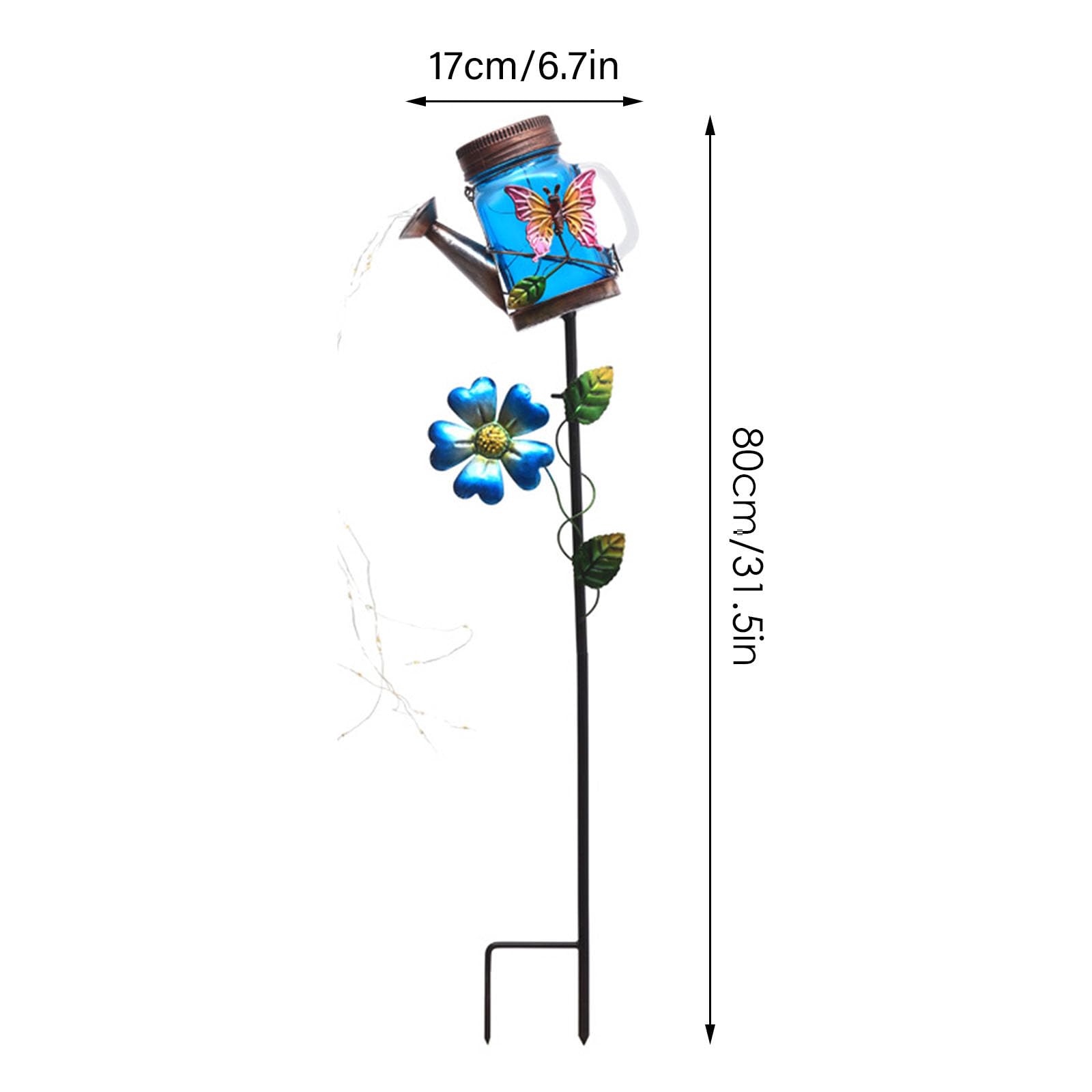 Barattolo Solare A Forma Di Annaffiatoio Con Luce A Colibrì - Decorazione Da Giardino, Sentiero E Balcone, Regalo Per Donne - 3