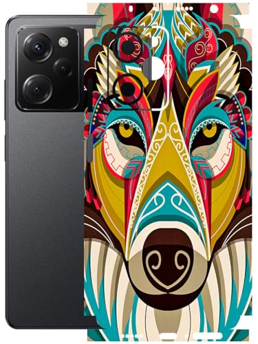 Image of AtOdds - Full Body Back Screen Guard Protector Film - Lamination Wrap Skin Sticker Compatible with Poco X5 PRO (5G) | Scratchproof Matte Finish (Mighty Wolf)