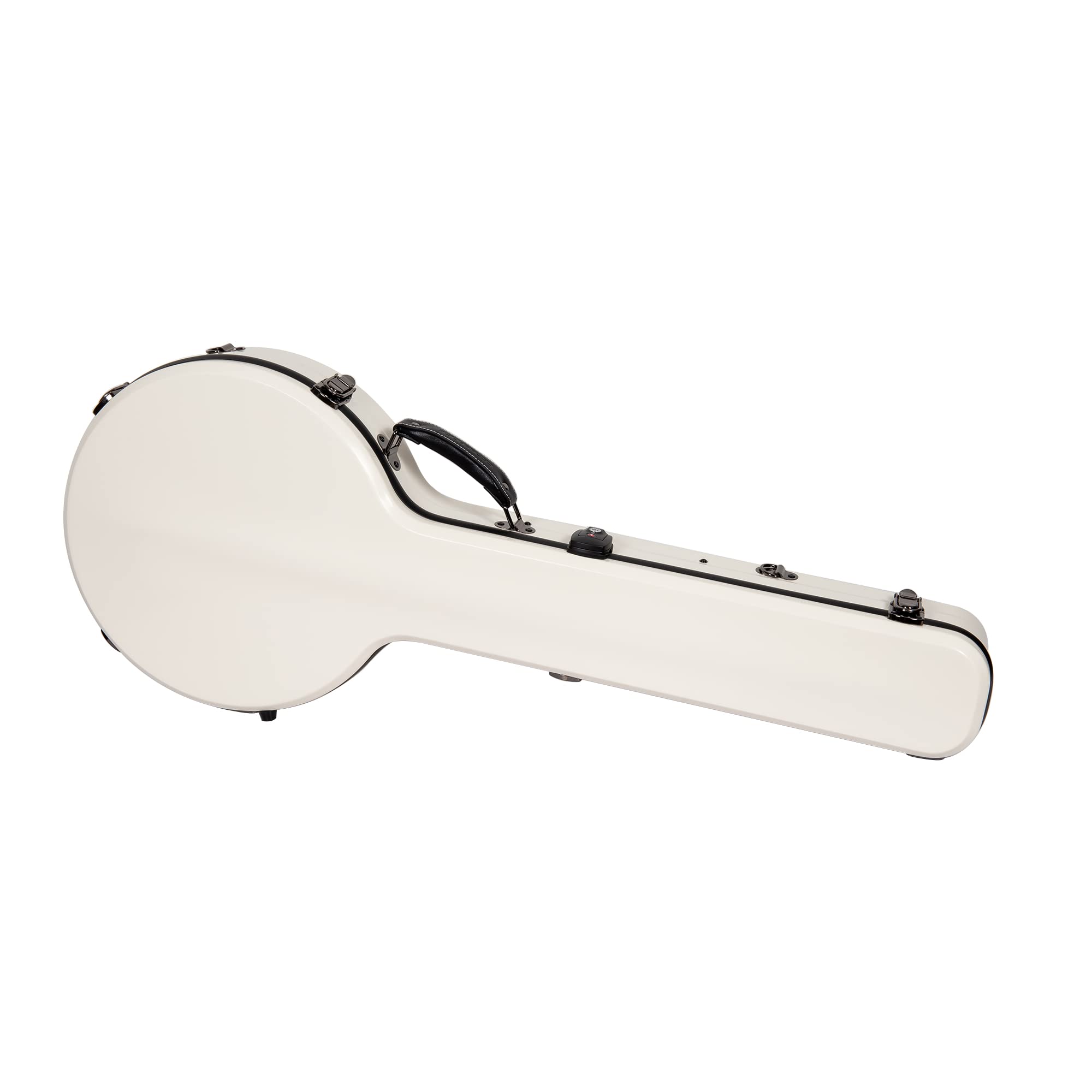Crossrock Fiberglass Banjo Case-Fits 11 inch Openback Styles, with Interior Compartment, Backpack Straps, Hygrometer, TSA Lock-Milky White (CRF2020OBJ11MW)