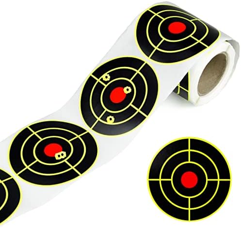 Shooting Targets - 100 Target Self Adhesive Splatter Targets - 3 Inch Paper Targets with Fluorescent Yellow Impact - Round Reactive Targets for Shooting for Rifle, BB Gun, Pellet, Archery Bow