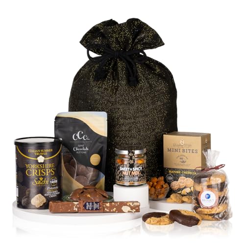 Virginia Hayward Hamper, Alcohol Free Bag - Hampers & Gourmet Gifts, Festive Nibbles and Treats including Nuts Mix, Dark Chocolate Oaties, Cheddar Bites and More - Luxurious Presents