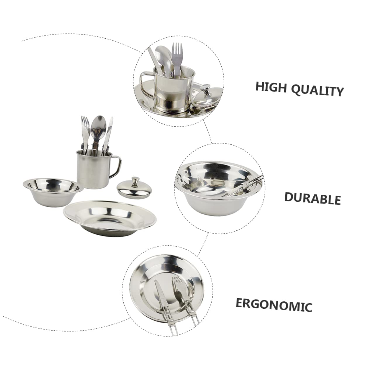 ibasenice Camping Cooking Pot Portable Tableware 1 Set Camping Cookware Utensils