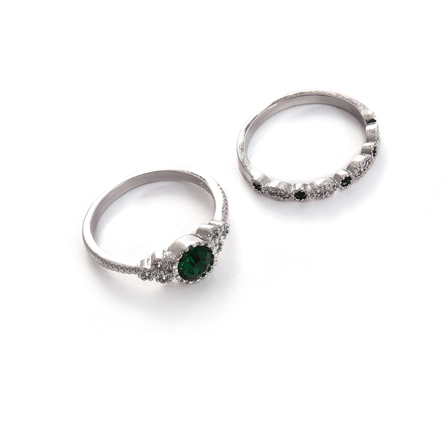 sohi Pack of 2 Silver Plated Designer Stone Ring (SOHRNG9047)-picture-12