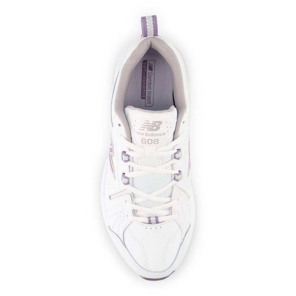 New Balance Women's 608 V5 Casual Comfort Cross Trainer: 5.5 Nb 102 White/Candied Violet