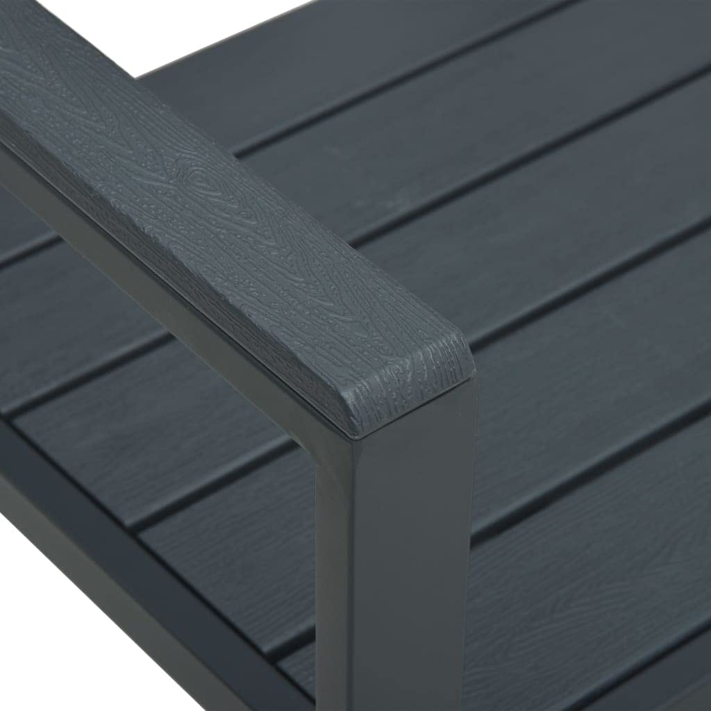 vidaXL Gartenbank Sitzbank Parkbank Gartenmöbel Bank Terrassenbank Balkonbank Außenbank Garten Balkon Outdoor 120cm HDPE Grau Holzoptik