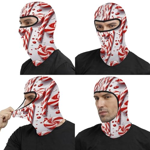 Máscara de esquí Candy Cane Balaclava facial completa para hombres, moda, transpirable, cubierta facial suave para verano, antiviento para bicicleta, conducción, escalada montañesa miniatura 5