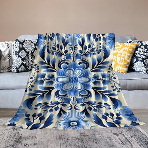 Couverture en flanelle légère contre les nuits fraîches plaid bleu doux - 7