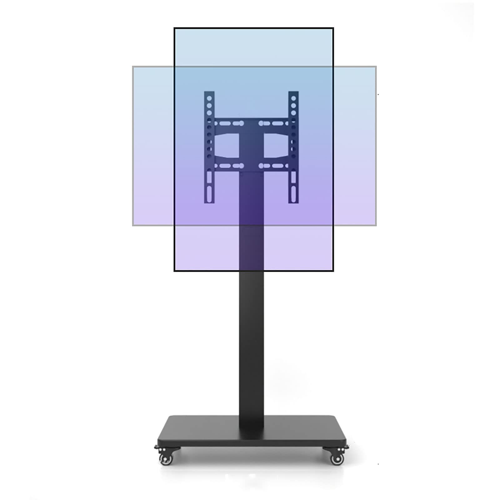 OLSKFUH Universal Tv Stand Mobile Tv Cart On Wheels For 32 To 65-Inch Led Flat Screen, Portable Floor Tv Stand Holds Up To 100Kg/220Lbs, Horizontal And Vertical Screen Fixed,