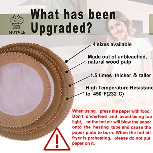 image for mutvle 10 Inch Air Fryer Disposable Paper Liner Round, [ XXL Size] 100