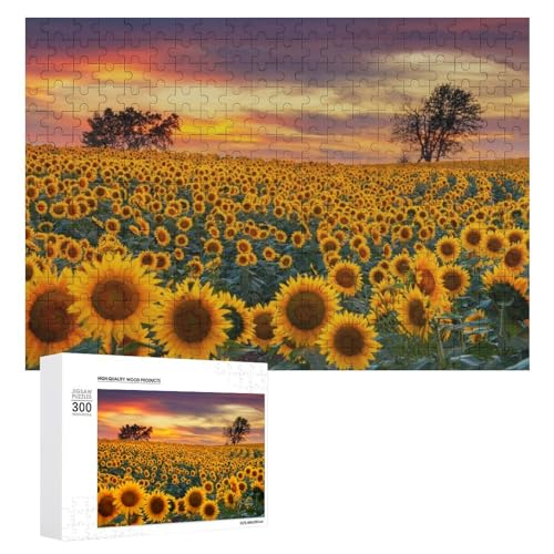 Rompecabezas Personalizado con Foto, 300 Piezas Horizontal, Girasoles miniatura 1
