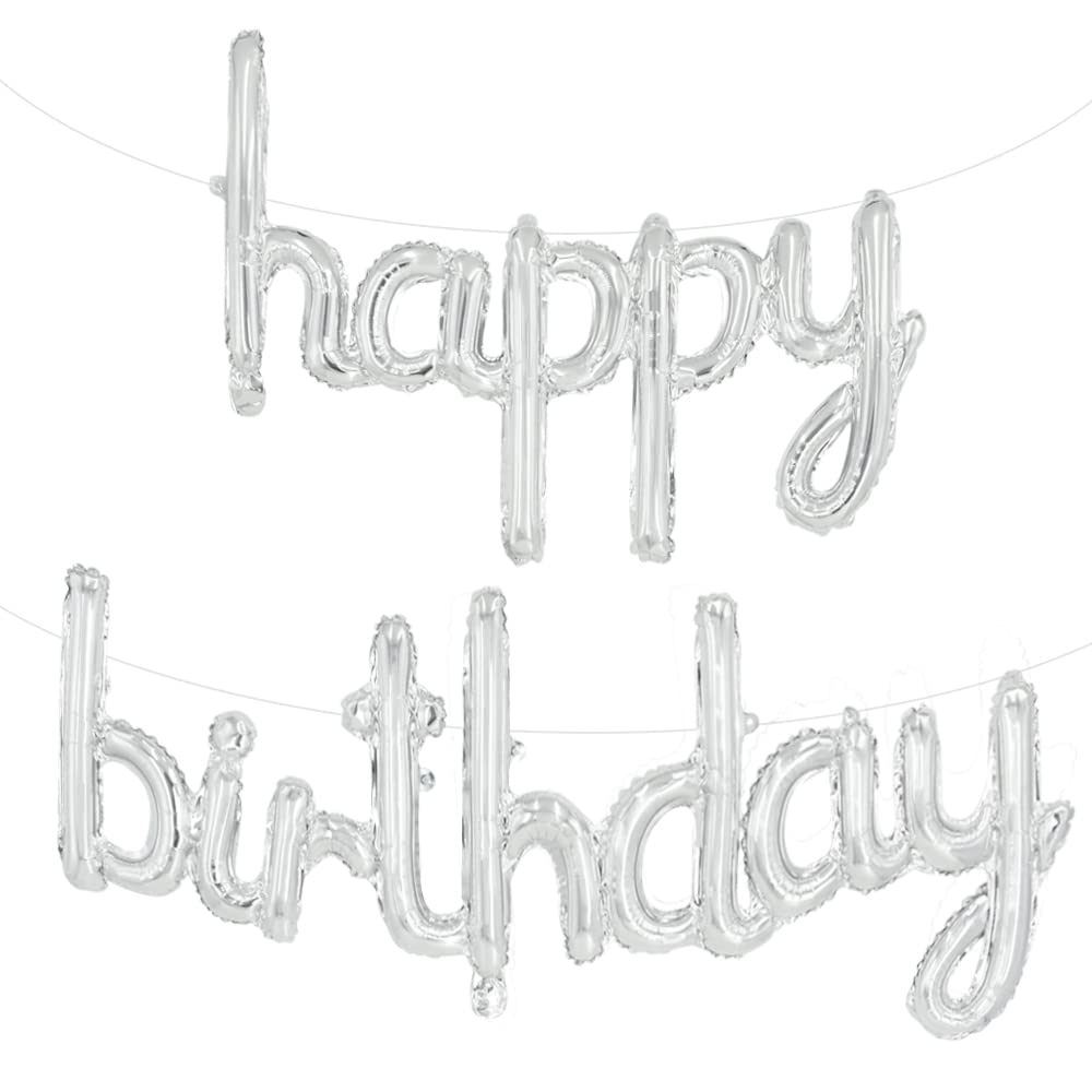 Happy Birthday Balloons Banner - Black Letter Balloons -24