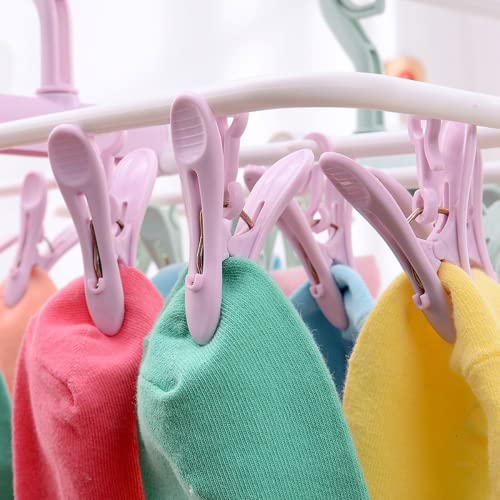 JIANW Mini Varal Dobrável com 12 Pregadores Roupas Íntimas Meias Cuecas Calcinhas Portátil Compacto