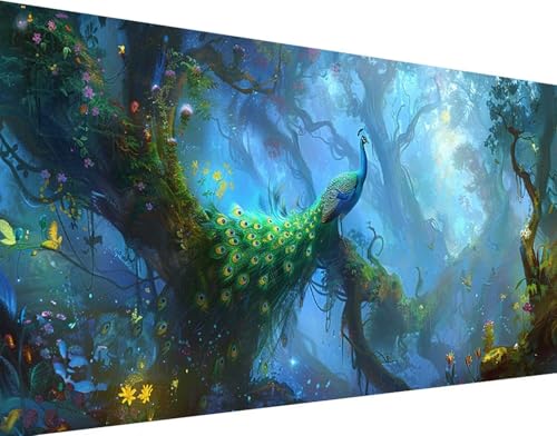 Diamond painting 5D animal paon broderie diamant kit complet 70x140cm
