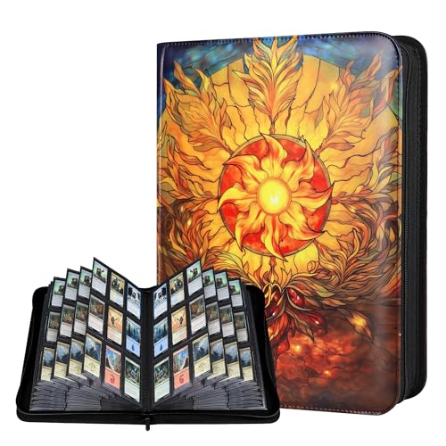 Image of Katomula 360 Pockets Card Binder, MTG Card Binder, Double Sided Card Collection Album Folder with 20 Pages, Side-Loading Card Holder for MTG, TCG, Trading Card, Sports Cards-Plains