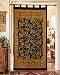 India Arts French Floral Tab Top Curtain Drape Panel Cotton 44" x 88" Amber Black