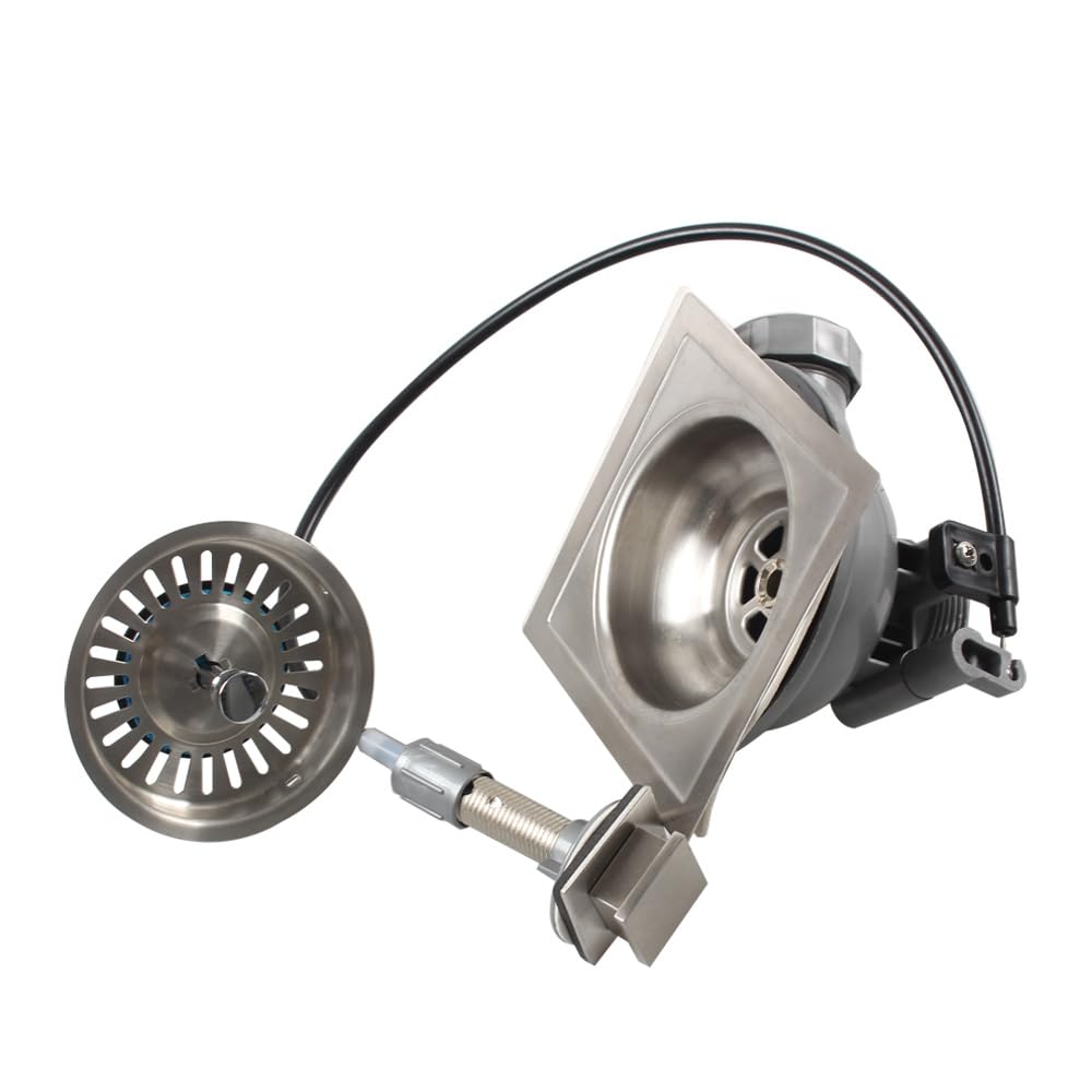 Talea Square Strainer Basket Waste Kit for Old Kitchen Sink Drainer With ControllerXK143C005-U, Silver - Image 2