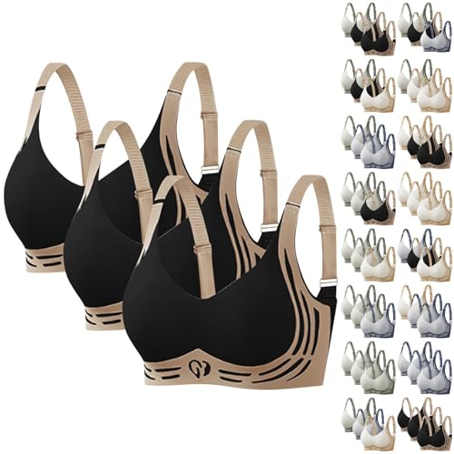 3er Pack Komfort Nahtlos BHS Damen Set Klassische BH Ohne Bügel Sport BH P-ush Up mit Verstellbarem Bustier Große Brüste Unterwäsche Starker Halt Trainings Schlaf BHS Gepolstert für Alltag Yoga 3er Pack Komfort Nahtlos BHS Damen Set Klassische BH Ohne Bügel Sport BH P-ush Up mit Verstellbarem Bustier Große Brüste Unterwäsche Starker Halt Trainings Schlaf BHS Gepolstert für Alltag Yoga