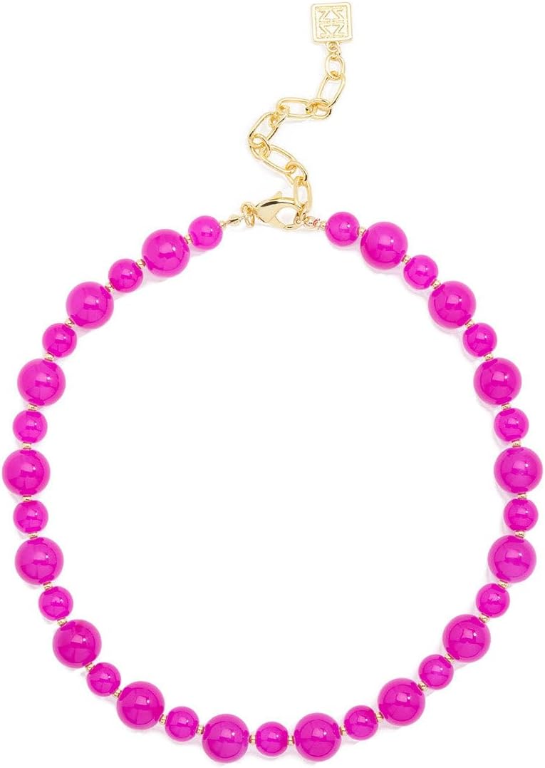 ZENZII Multi-size Glass Beaded Collar Necklace
