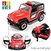 FYD 2in1 Take Apart Jeep Car STEM Learning Assembly Playset with Functional Battery-Powered Drill - Early Childhood Developmental Skills Construction Toy for Boys Kids Aged 3 and up