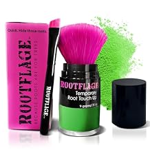 Rootflage Temporary Root Touch Up Hair Color Powder - Thinning Hair Concealer with Applicator Brush, 31 oz 08 Green Dragon