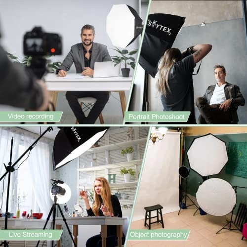 Image of Skytex Softbox Lighting Kit 2pack 20x28in Octa Soft Box|135W 2700-6400K E27 LED Bulb Continuous Photography Lighting, Photo Studio Lights Equipment for Camera Shooting, Video Recording
