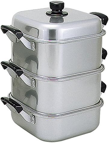 アカオアルミ 角型蒸器 36cm 二重 アルミニウム合金(アルマイト