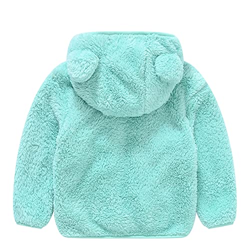 Image of Toddler Girls Boys Fleece Hoody Jacket Zip Up Teddy Coat Warm Winter Outwear