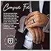 TROPHY Black Damascus Steel Inlaid Polished Black Titanium Men's Wedding Band With Black Sapphire Beveled Edges - 8mm - Size 10.5