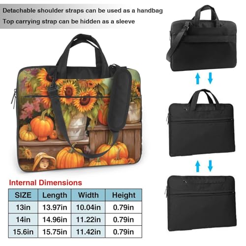 Bolso Maletín para Laptop diseño Girasol Otoñal 14 pulgadas miniatura 2
