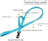 Vista 3 de Xqpetlihai Juego de collar y correa táctica para perro, collar ajustable de nailon militar para perro con mango de control y hebilla de metal