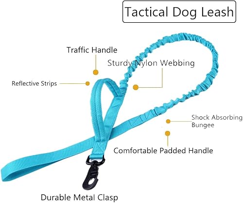 Miniatura 3 de Xqpetlihai Juego de collar y correa táctica para perro, collar ajustable de nailon militar para perro con mango de control y hebilla de metal