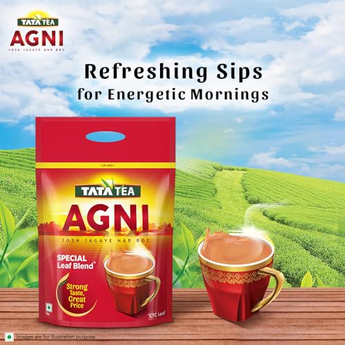 Image of Tata Tea Agni, Special Leaf Blend with Strong Taste, 1Kg Pouch, Assam