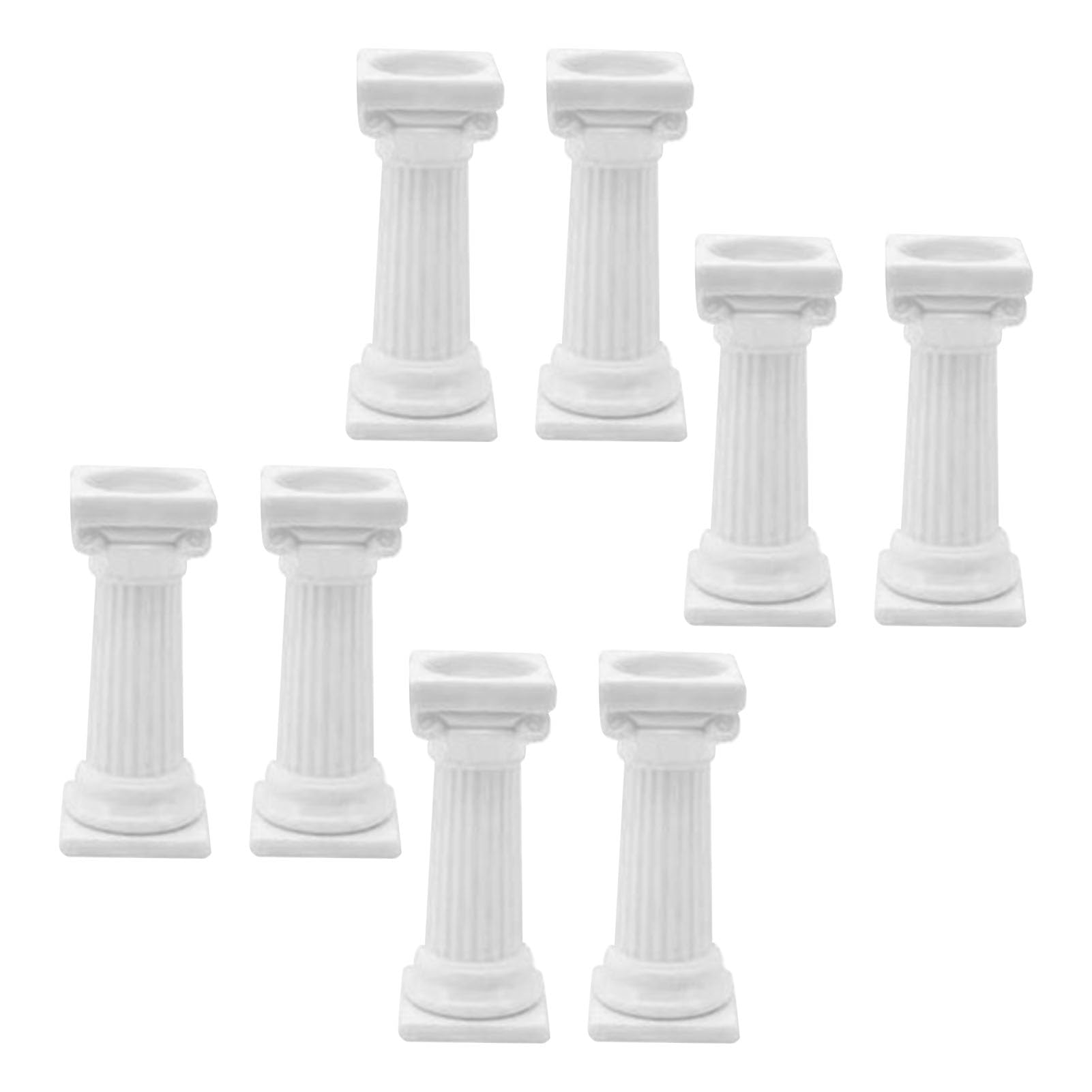 Tosuny Roman Pillar Cake Stand 8PCS Elegant Architectural Decor for Weddings Parties Food Grade Plastic Miniature Scenes (Small Size 7.5cm/3in 61g/2.2oz)