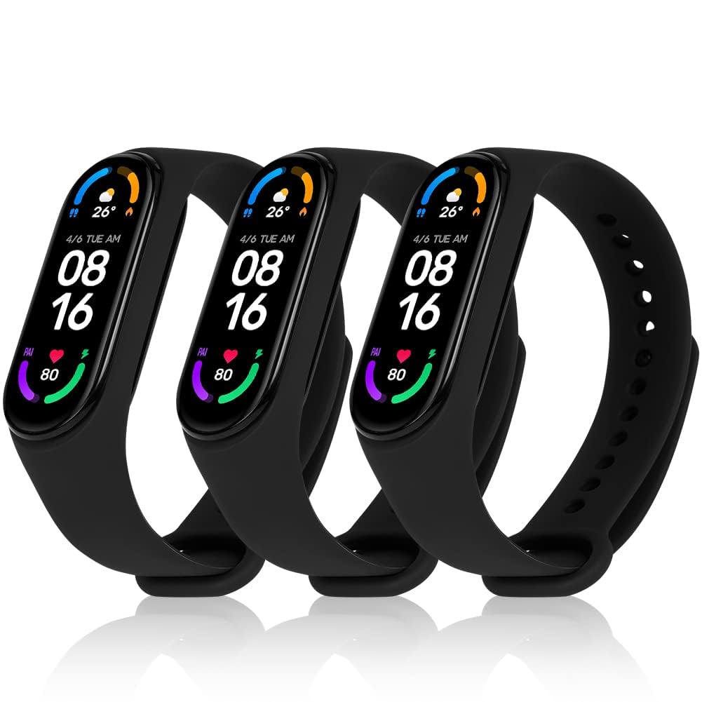 Strap Replacement Compatible with Xiaomi Mi Band 7/Mi Band 6/Mi Band 5/Mi Band 4/Mi Band 3, 1/2/3/20pcs Silicone/Knitted/Stainless Steel Replacement Watchband Adjustable Sports Strap