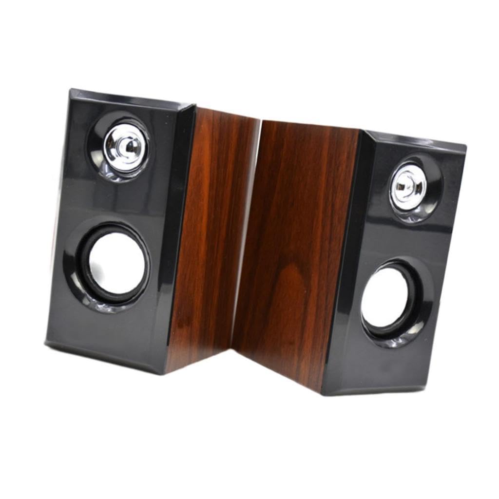CALANDIS™ 2x Wooden Speakers USB High Volume Desktop Speakers for Party Office | Computer Speakers | Laptop & Desktop Accessories-picture-22