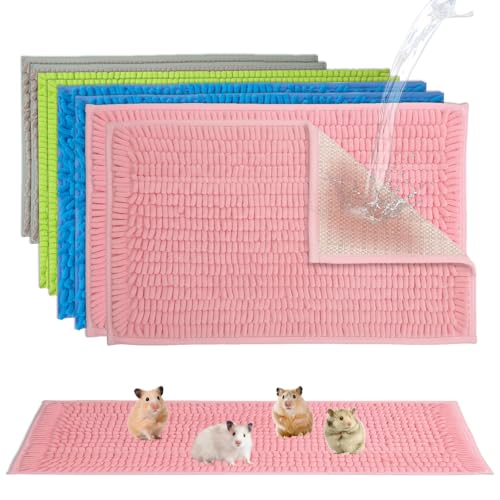 Orizizhic 8 Pcs Guinea Pig Cage Liner for Guinea Washable Fleece Pee Pads Reusable Rabbit Mat Pad Small Animals Training Mat Sleeping Bed for Rabbits Hamster Small Animals Chinchilla (12 x 20Inch)
