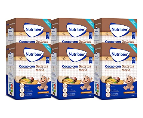 Nutribén Papilla de Cacao con Galletas María, Sin Aceite de Palma, Alimento para Bebés, desde Los...
